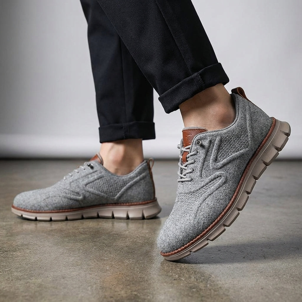 Zapatos Oxford de Cuero Sintético con Suela de Goma y Cierre de Cordones para Hombre