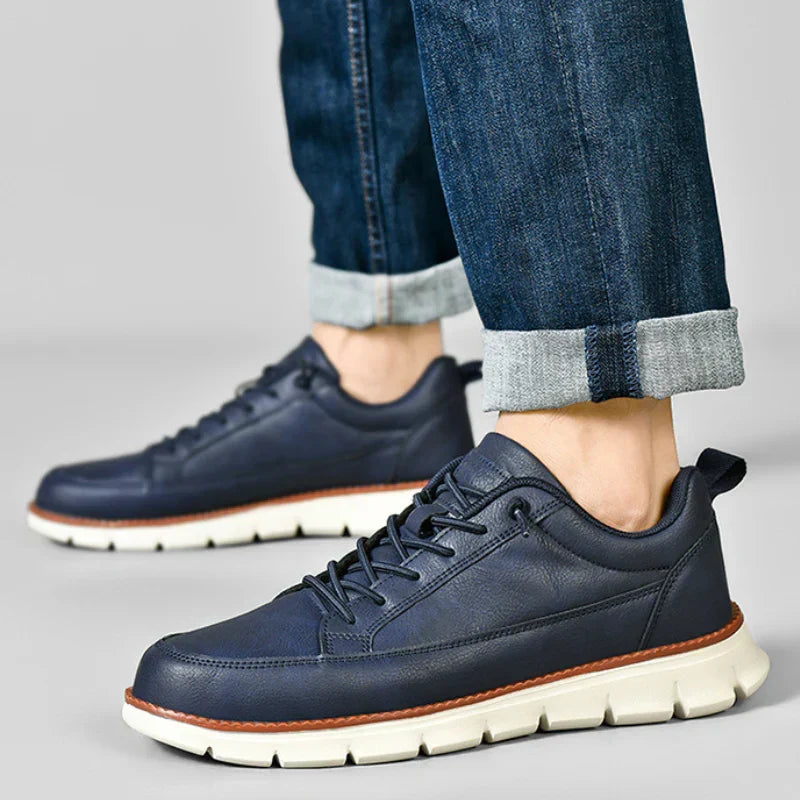Zapatillas hombre | cuero suela acolchada — uso diario