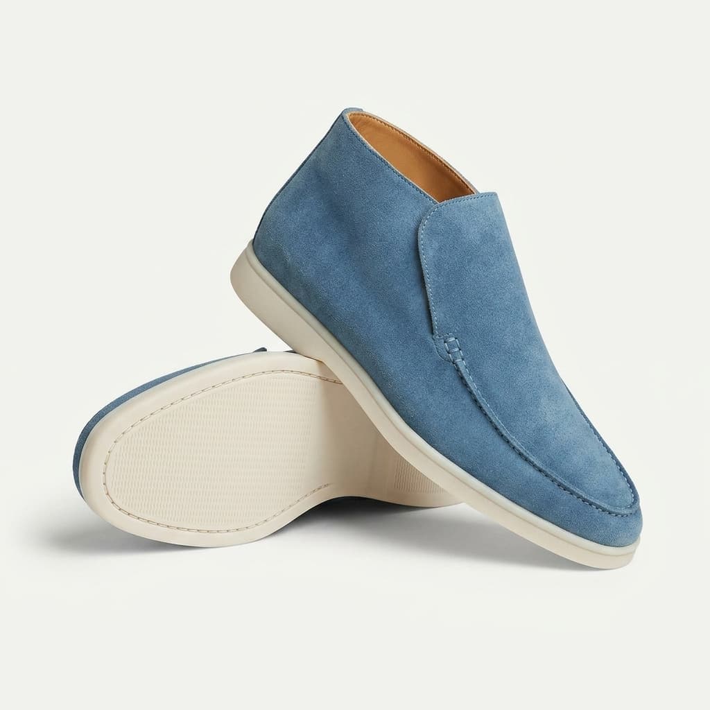 Mocasines de ante hombre — zapatos slip-on ligeros — estilo casual diario