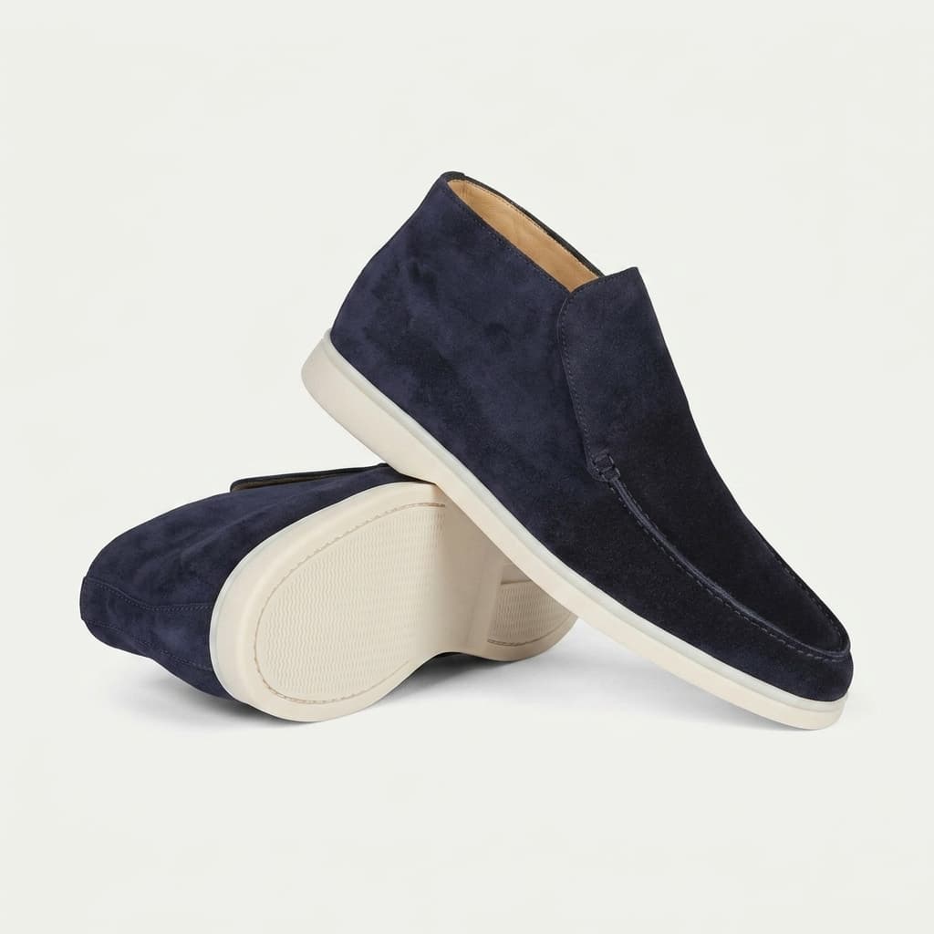 Mocasines de ante hombre — zapatos slip-on ligeros — estilo casual diario