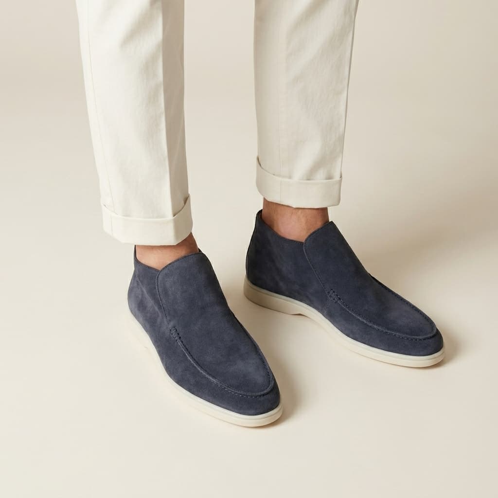 Mocasines de ante hombre — zapatos slip-on ligeros — estilo casual diario