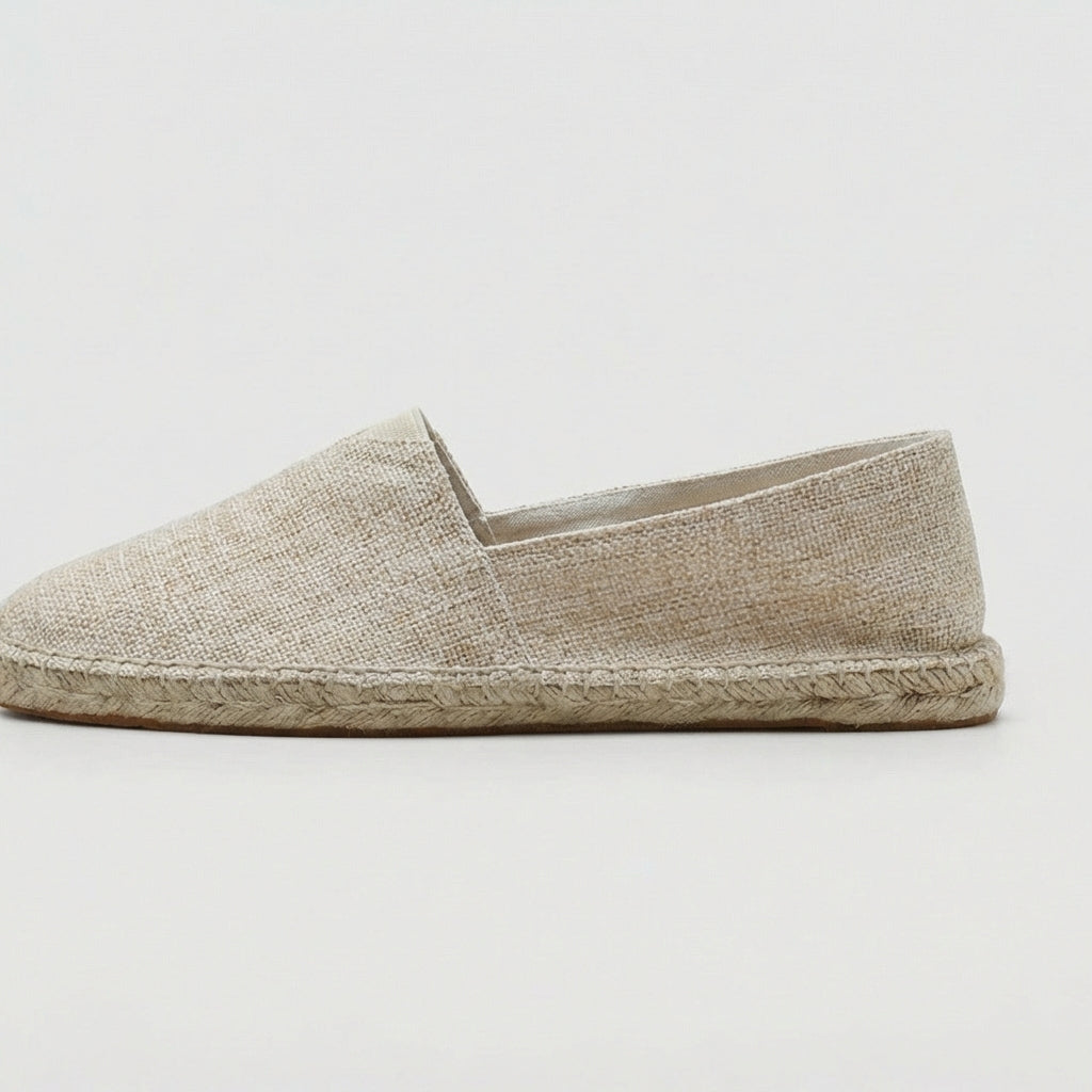 Alpargatas de lino hombre — mocasines ligeros — vacaciones playa