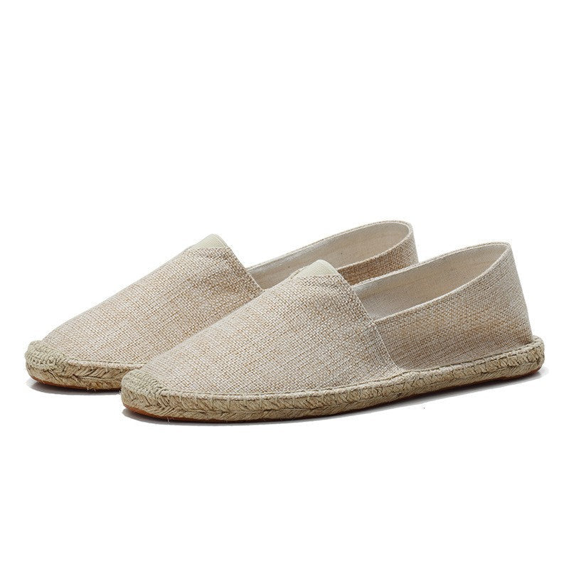 Alpargatas de lino hombre — mocasines ligeros — vacaciones playa
