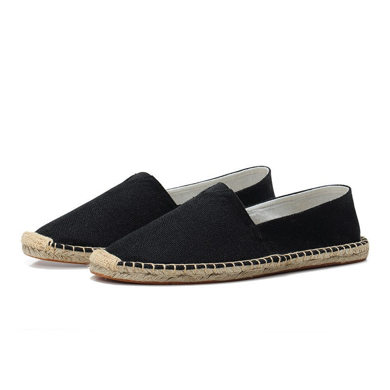 Alpargatas de lino hombre — mocasines ligeros — vacaciones playa