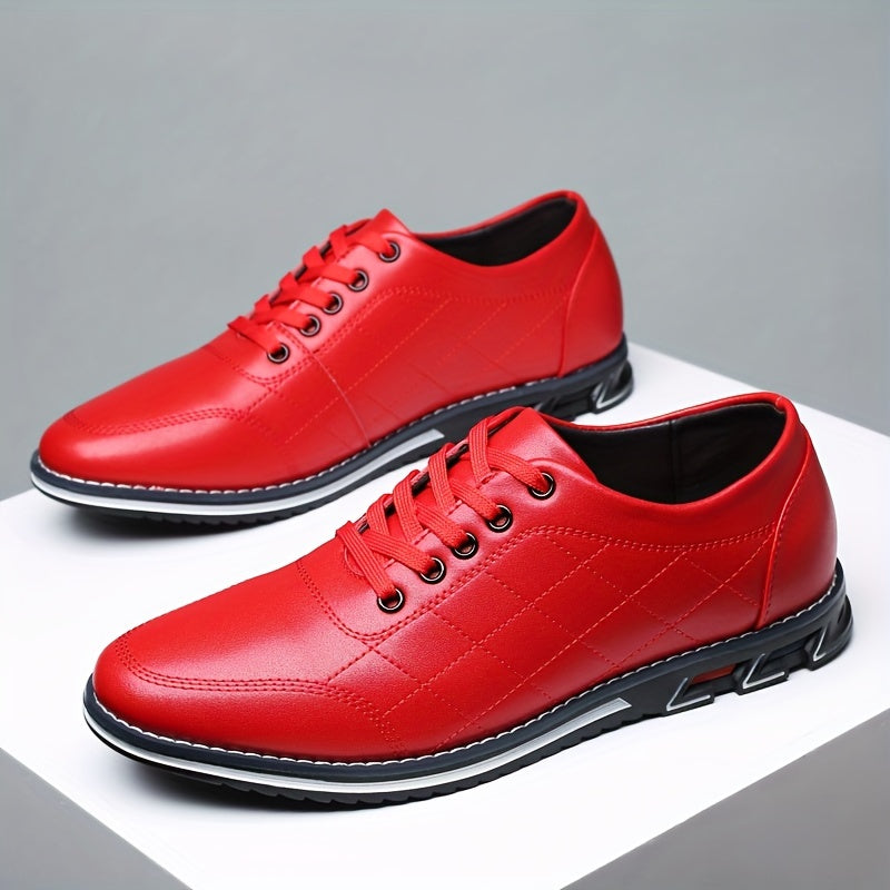 Zapatos de Vestir para Hombre de Piel Artificial con Cordones y Suela de Goma