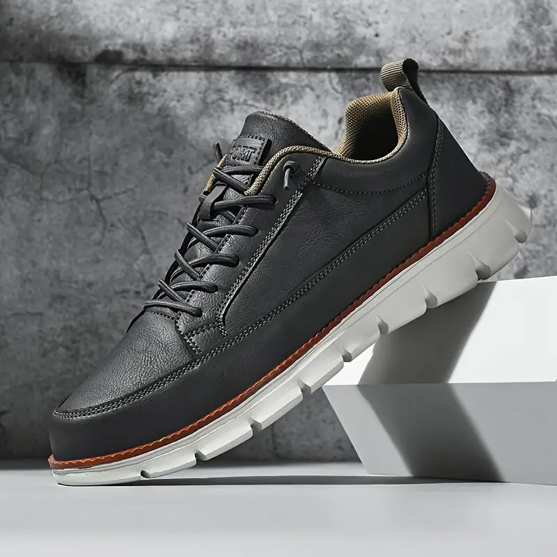 Zapatillas hombre | cuero suela acolchada — uso diario