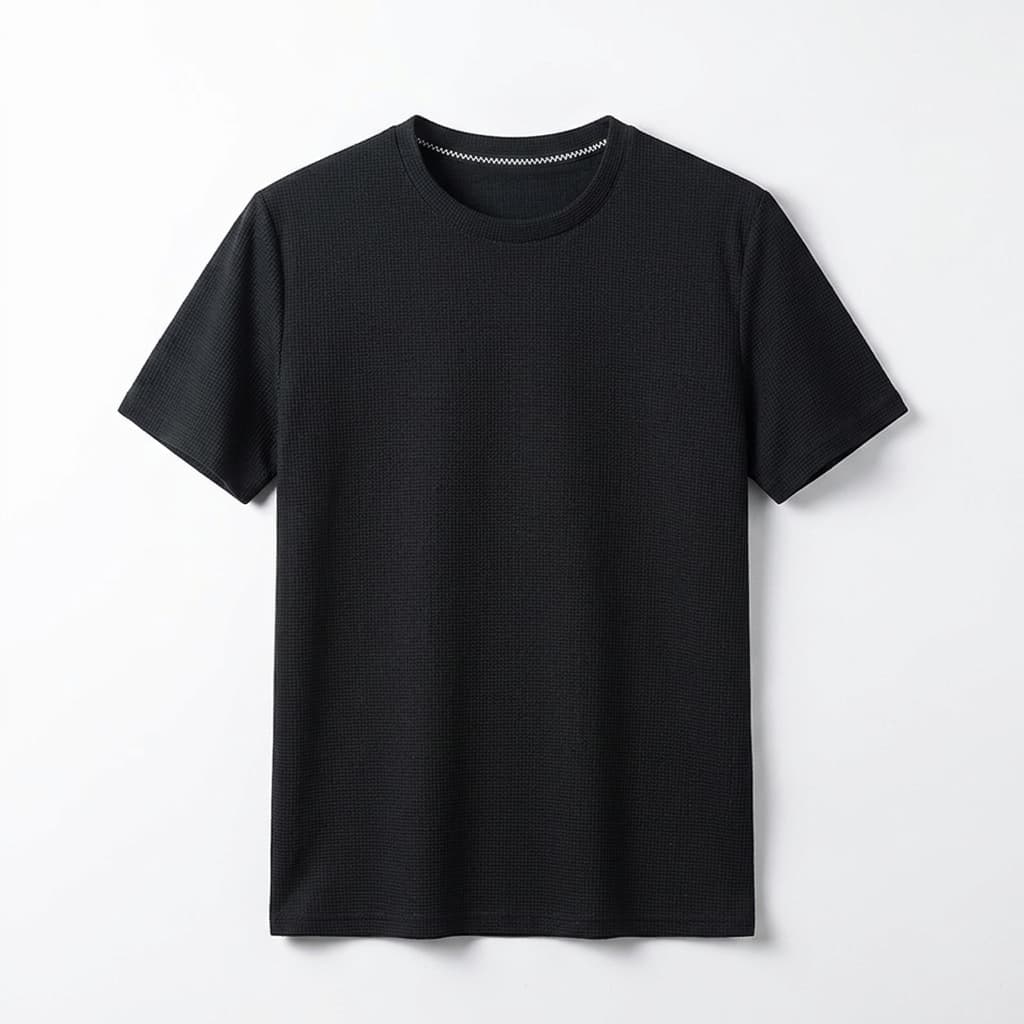 Camiseta de punto gofrado para hombre — ajuste relajado — estilo diario